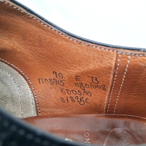 Church’s Custom Grade Black Leather Brogue Oxford Dress Shoes Men’s US 10 - Picture 12 of 13